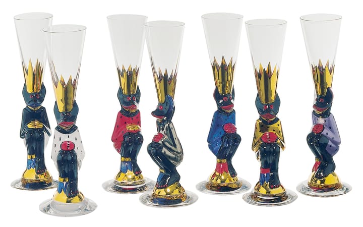 Nobel snapseglas 4 cl, rød Orrefors