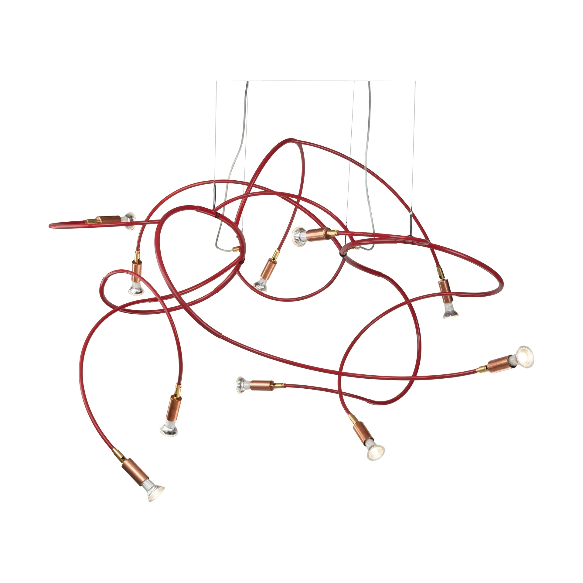 Andromeda loftlampe 108 cm, Rødt stål Örsjö Belysning