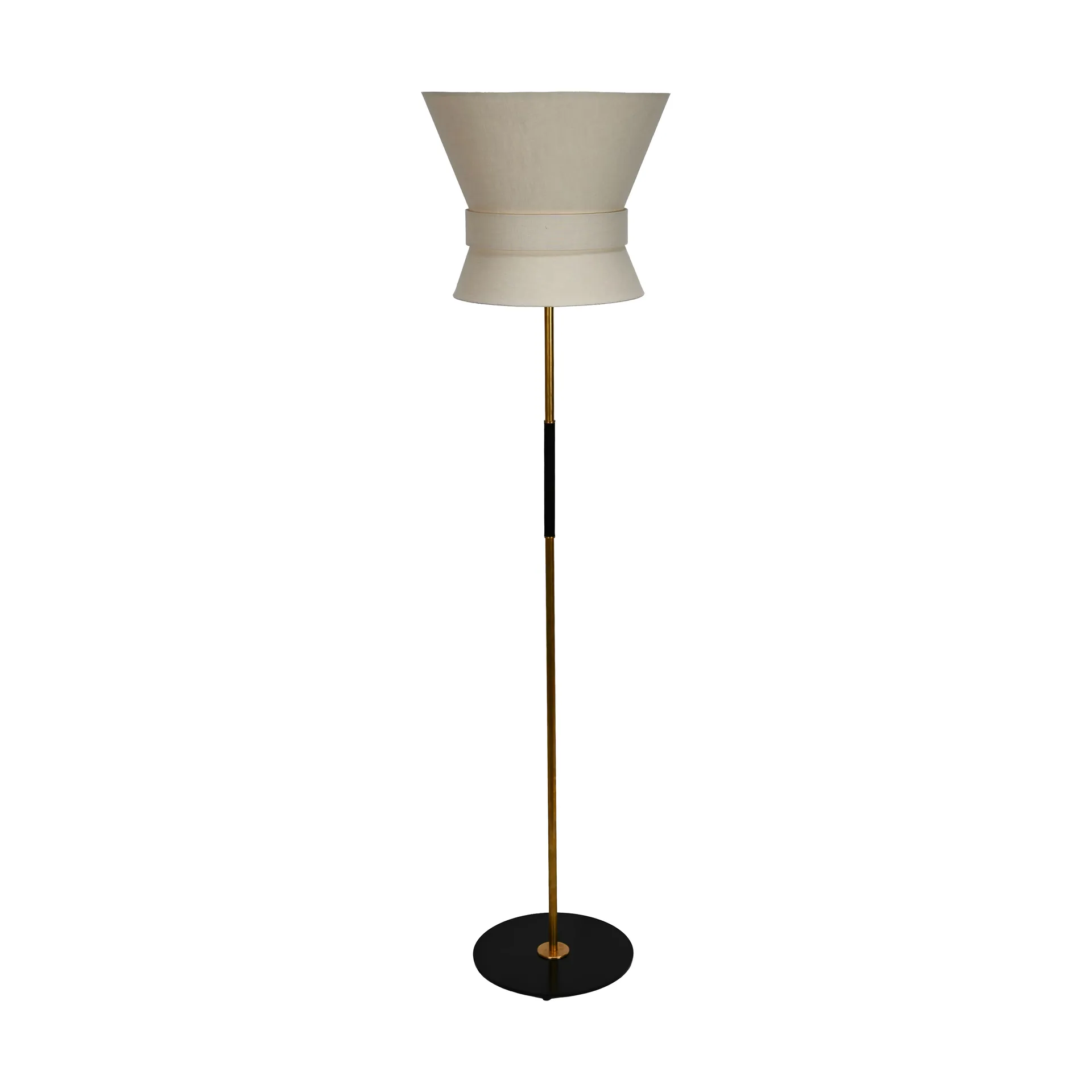 Bow gulvlampe, Rå messing-cream white, stor 159 cm Örsjö Belysning