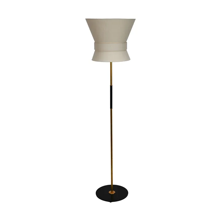 Bow gulvlampe - Rå messing-cream white, stor 159 cm - Örsjö Belysning