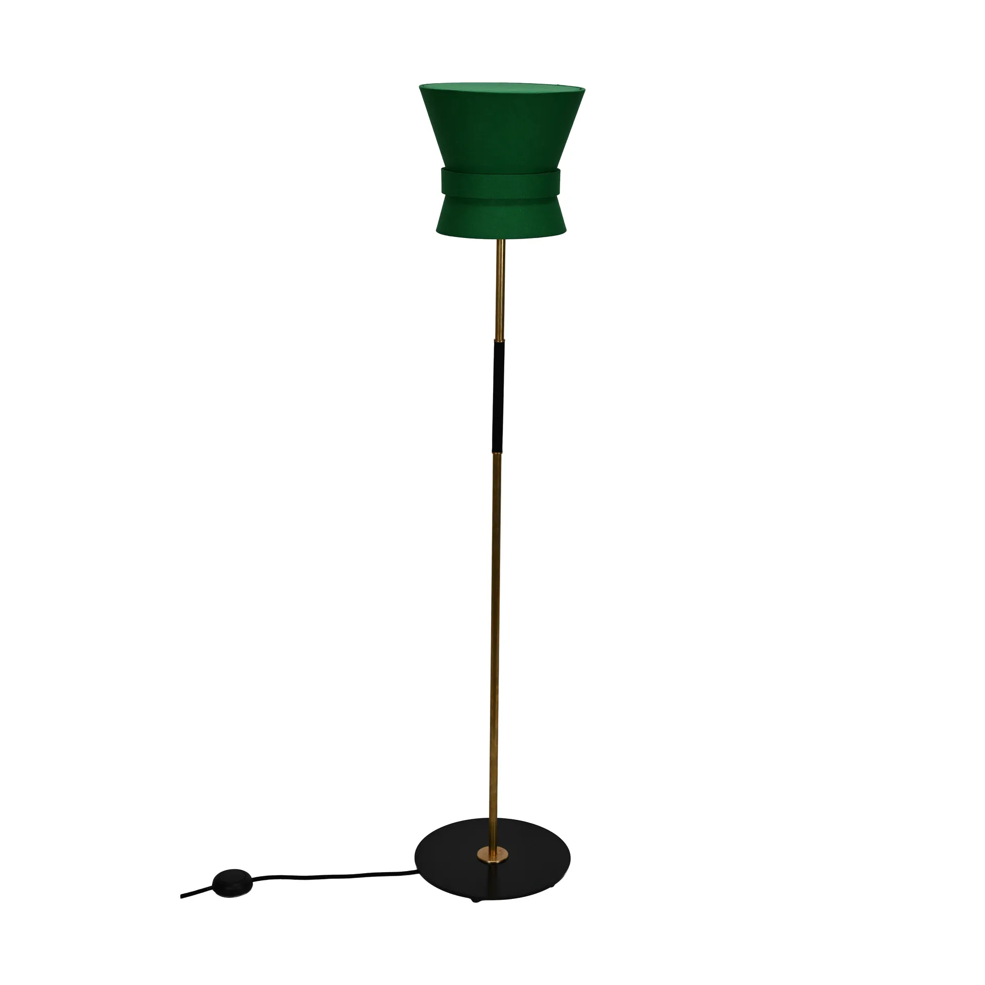 Bow gulvlampe, Rå messing-emerald green, small 147 cm Örsjö Belysning