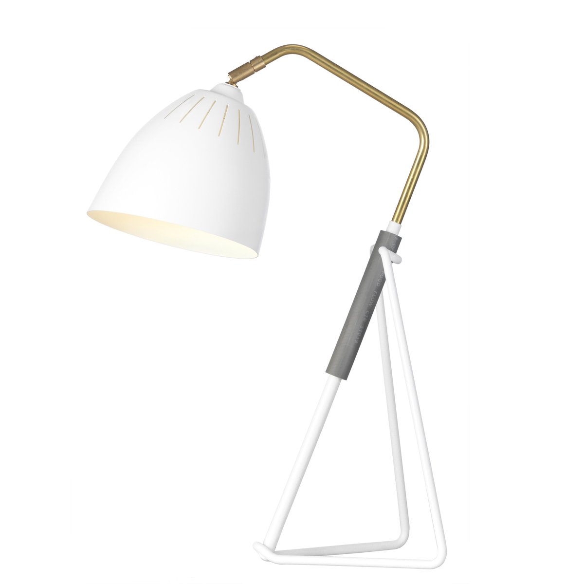 Örsjö Belysning Lean bordlampe hvid struktur, rå messing
