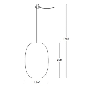 Pebble loftlampe aflang - varmgrå-glas - Örsjö Belysning