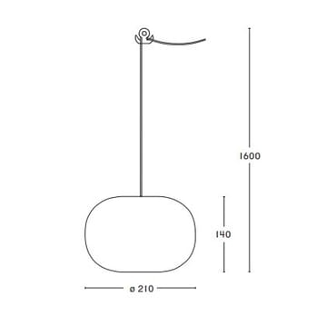 Pebble loftlampe buttet - okseblod-glas - Örsjö Belysning