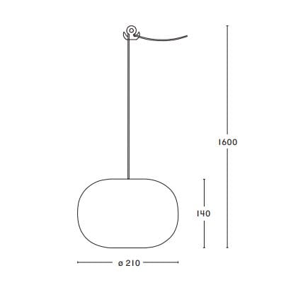 Pebble loftlampe buttet, varmgrå-glas Örsjö Belysning