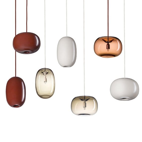 Pebble loftlampe buttet, varmgrå-glas Örsjö Belysning