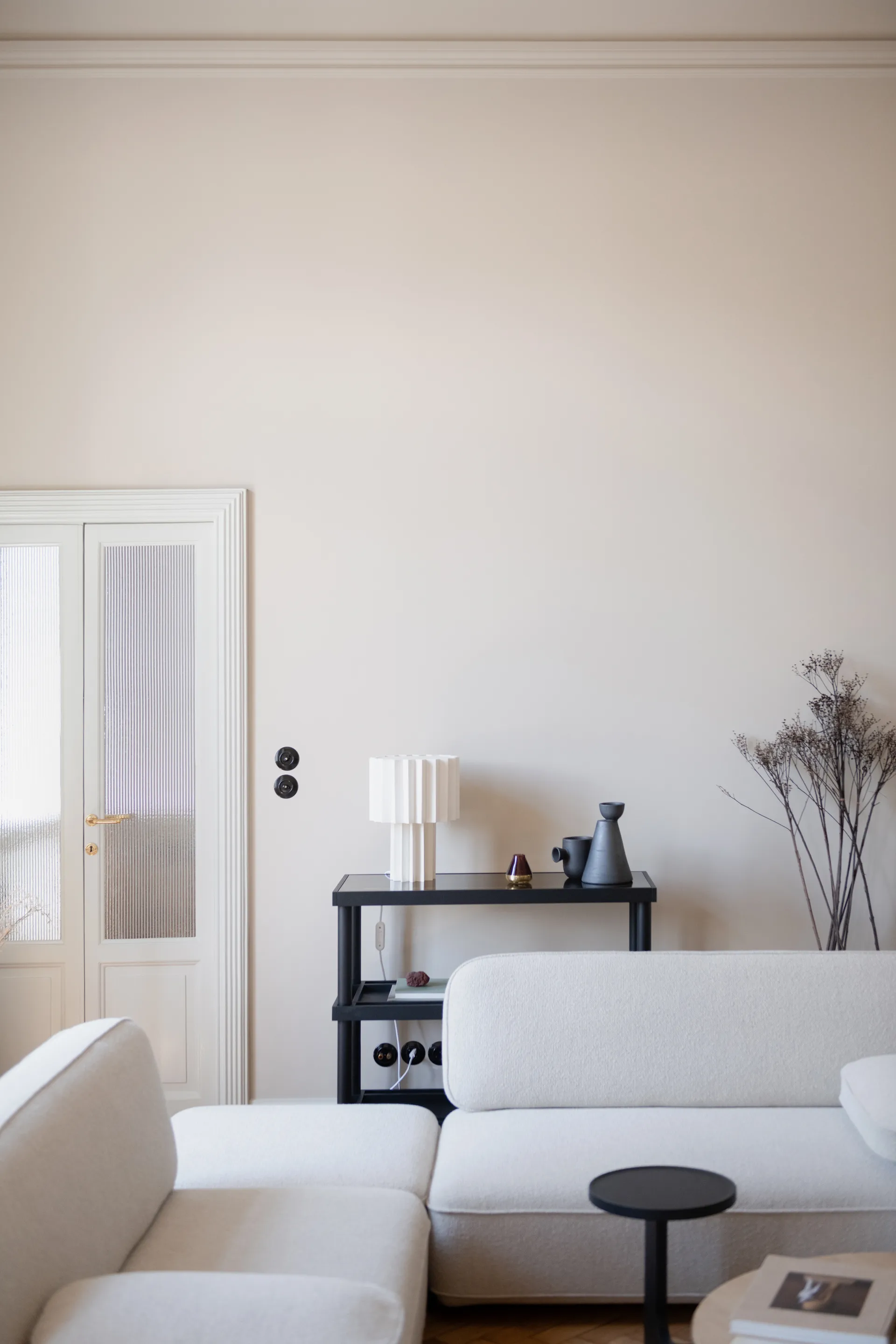 Plissé bordlampe tekstil, Hvid Örsjö Belysning