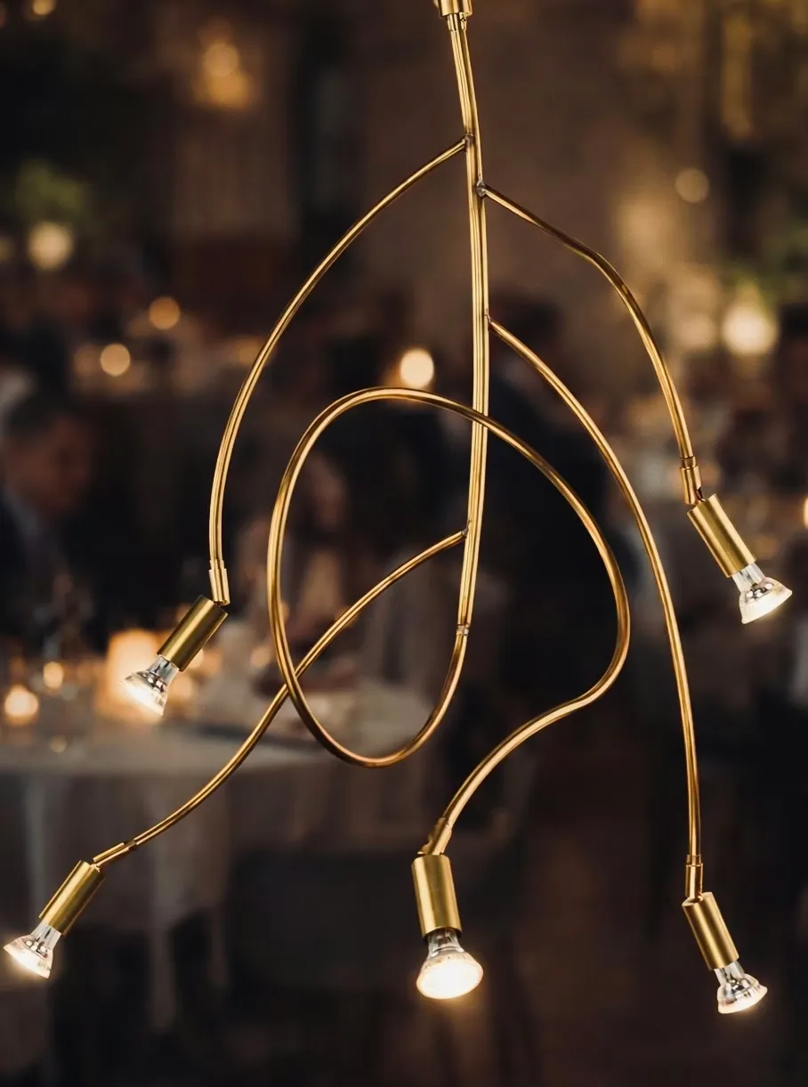 Ranka 5 loftlampe, Rå messing Örsjö Belysning