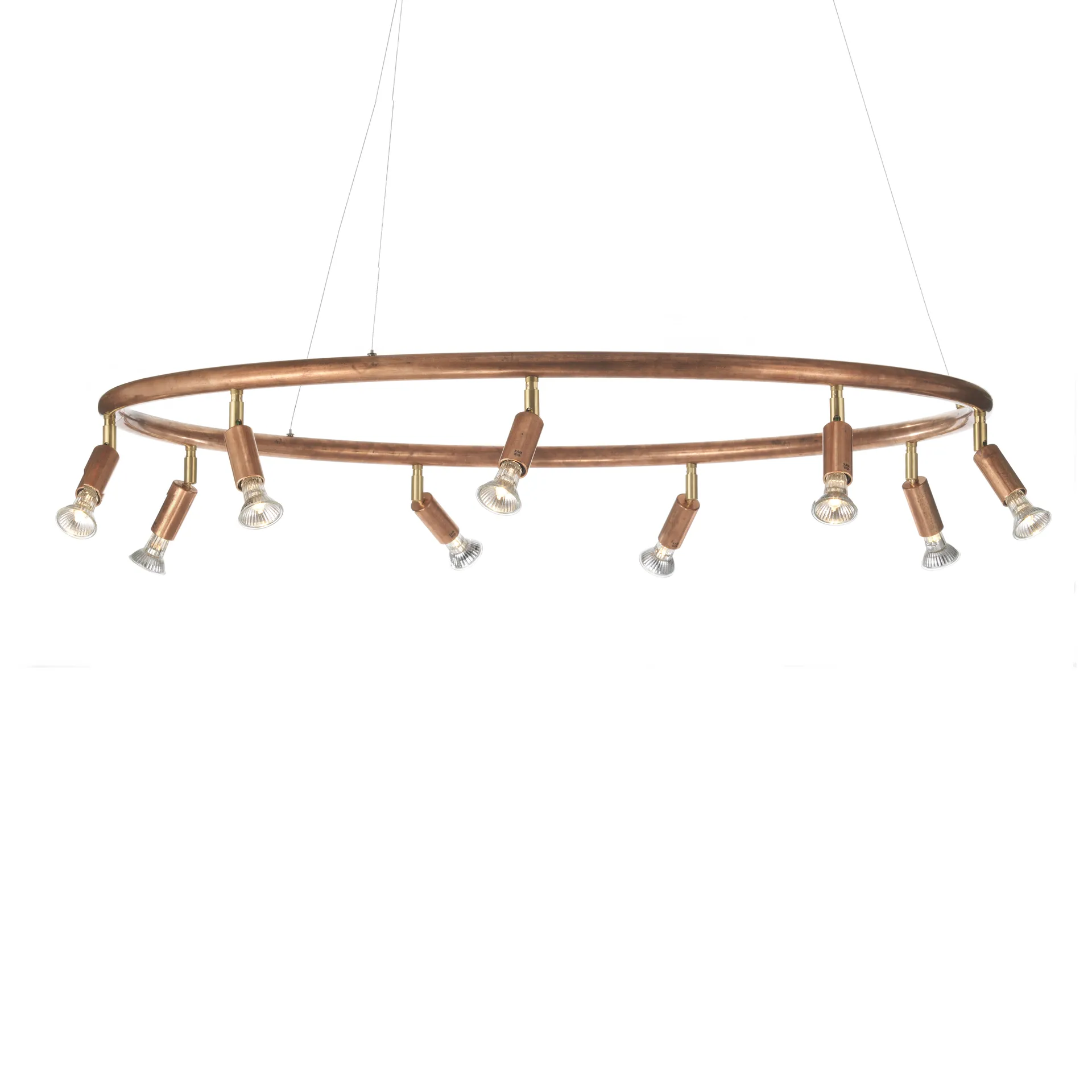 Star 9 lampe rund Ø100 cm, rå kobber Örsjö Belysning