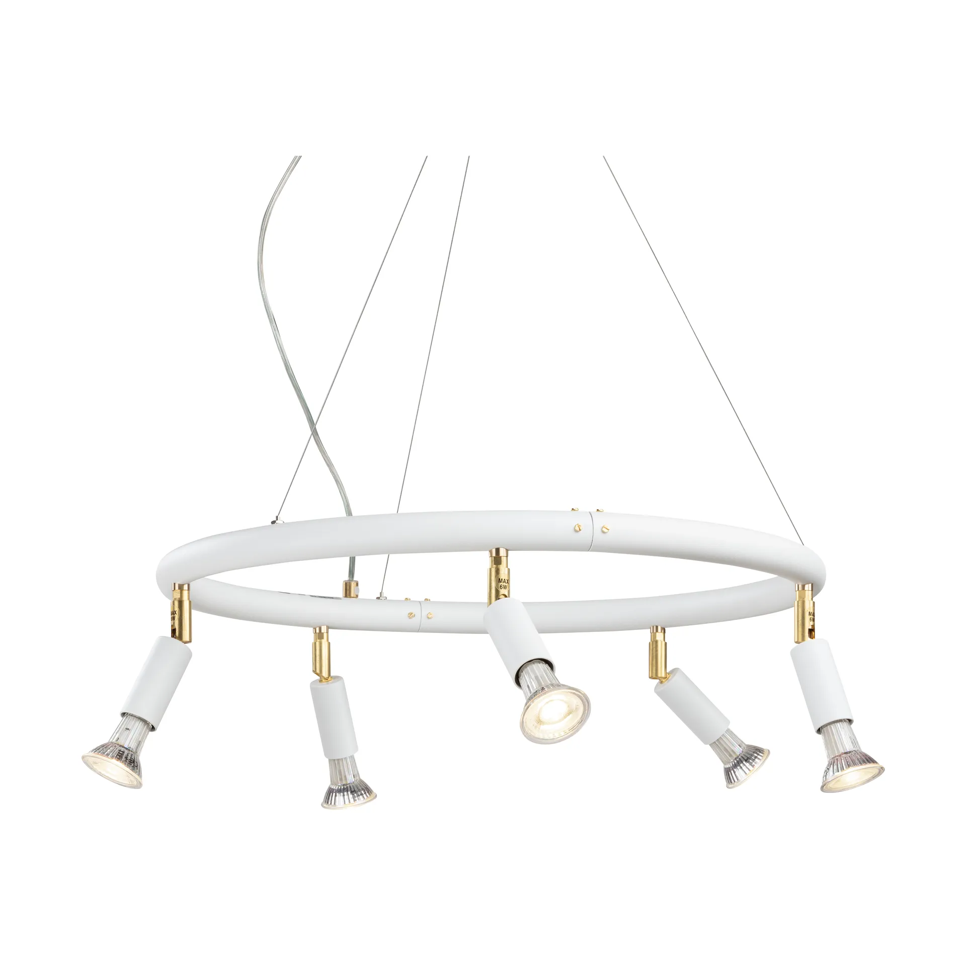 Star rund 5 loftspotlight Ø60 cm, Hvid stål Örsjö Belysning