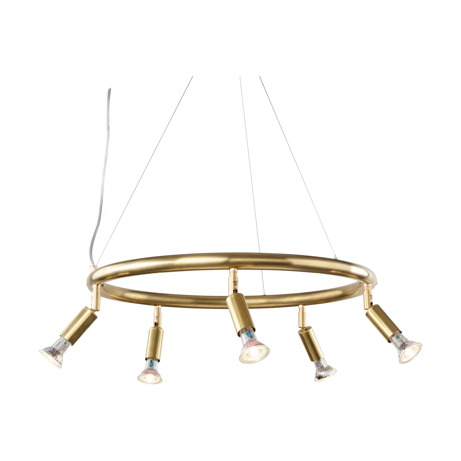 Star rund 5 loftspotlight Ø60 cm, Messing Örsjö Belysning