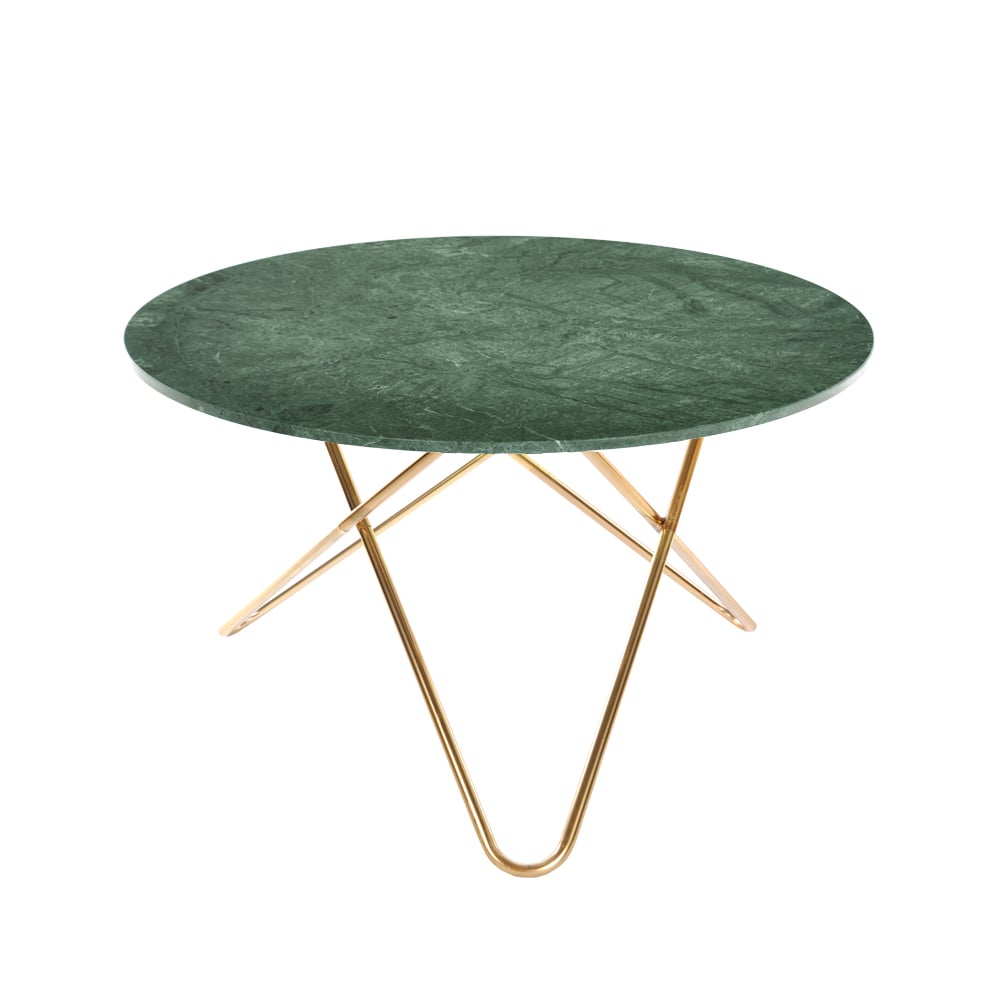OX Denmarq Big O Table spisebord marmor indio, understel i messing