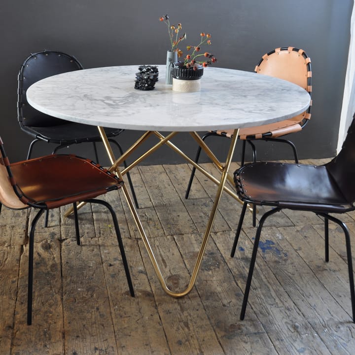 Big O Table spisebord - Marmor marquina, understel i messing - OX Denmarq