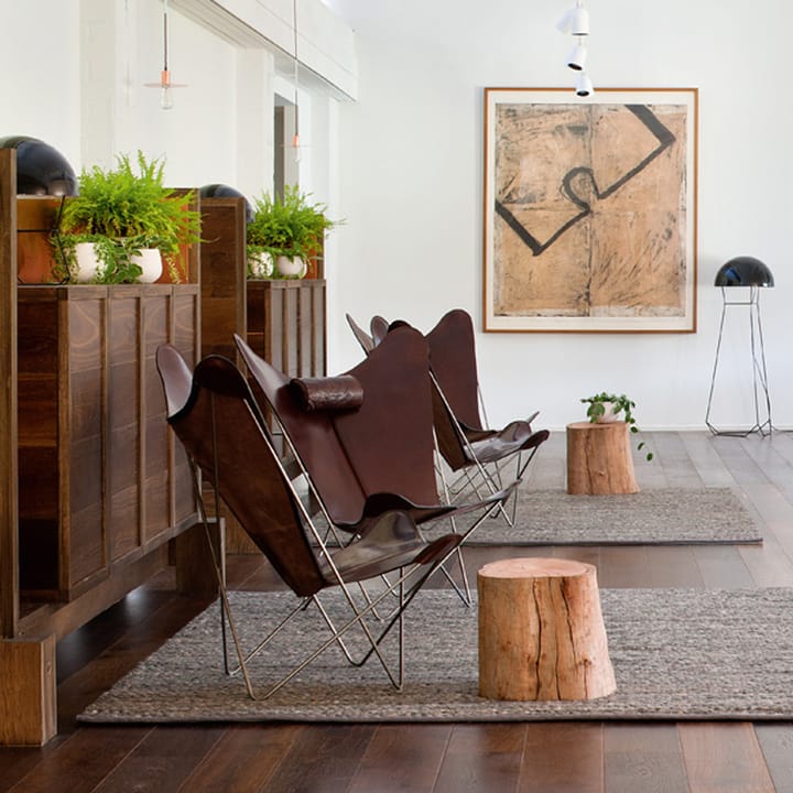 KS Chair flagermusstol, Læder black, rustfrit understel OX Denmarq