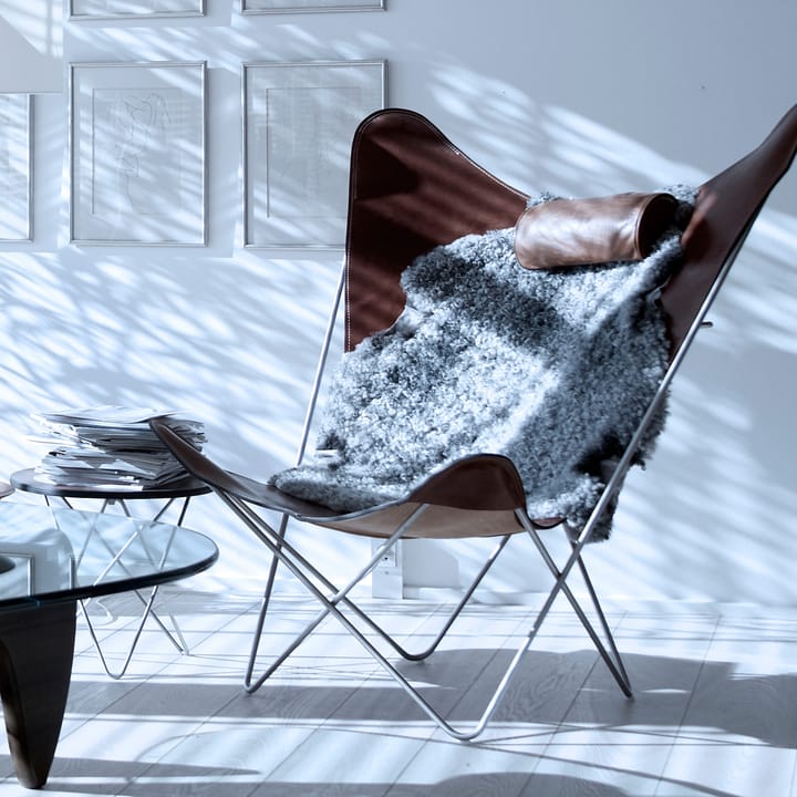 KS Chair flagermusstol, Læder black, rustfrit understel OX Denmarq