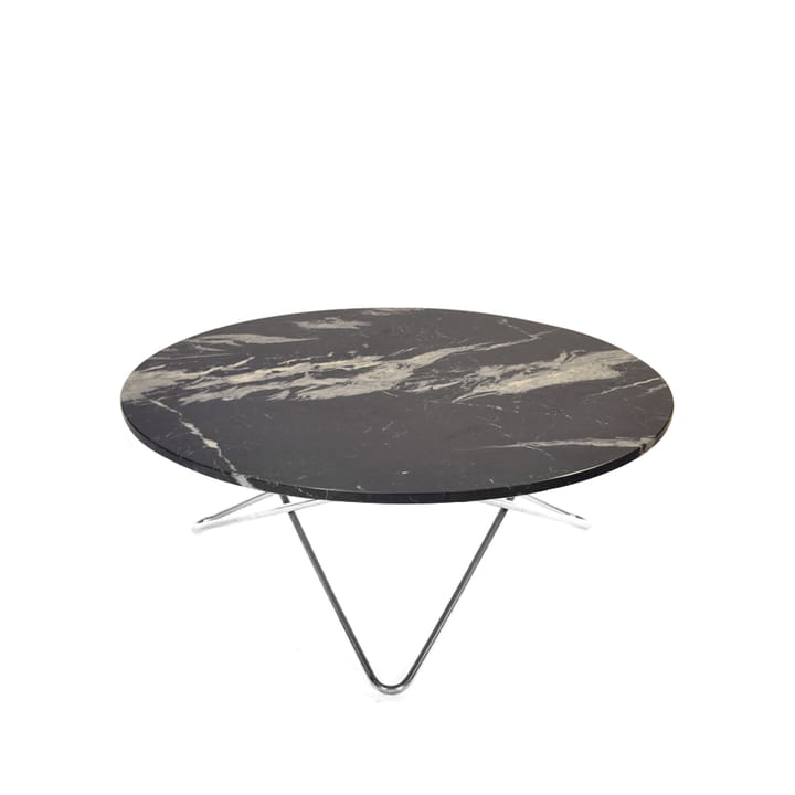 Large O Table sofabord - Marmor marquina mat, rustfrit understel - OX Denmarq