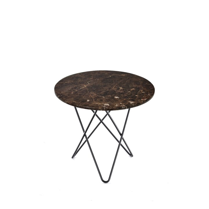 Mini O Table sofabord - marmor brun, sortlakeret understel - OX Denmarq