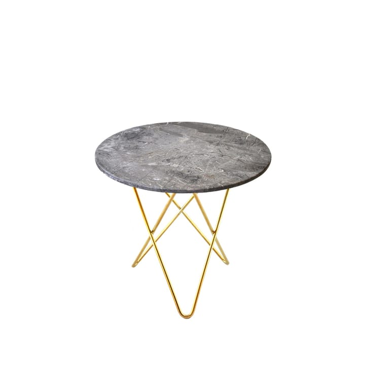 Mini O Table sofabord - Marmor grå, understel i messing - OX Denmarq