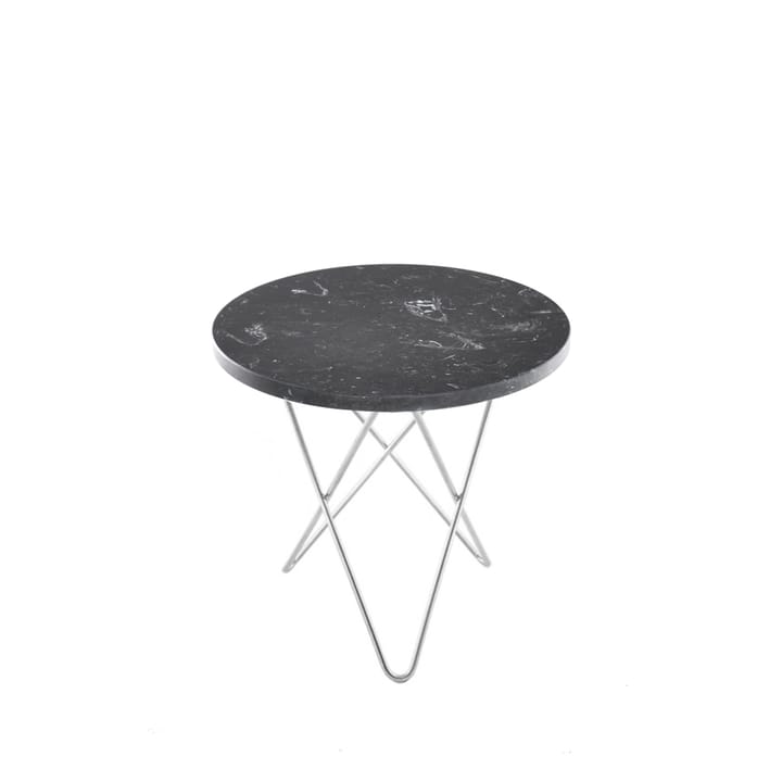 Mini O Table sofabord - Marmor marquina, rustfrit understel - OX Denmarq