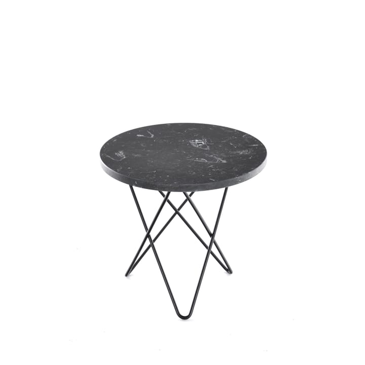 Mini O Table sofabord - Marmor marquina, sortlakeret stel - OX Denmarq