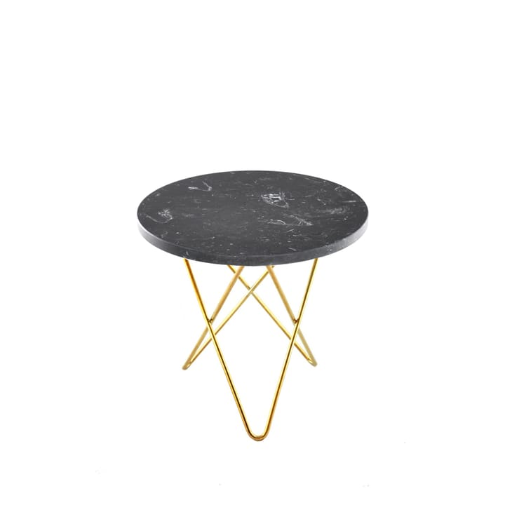 Mini O Table sofabord - Marmor marquina, understel i messing - OX Denmarq