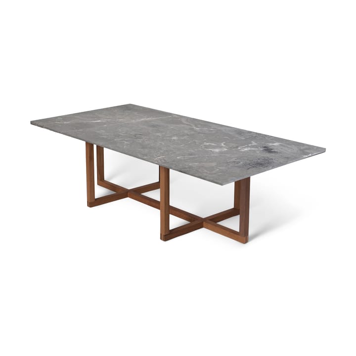 Ninety sofabord 60x120 cm, smoked oak understel - Grå marmor - OX Denmarq