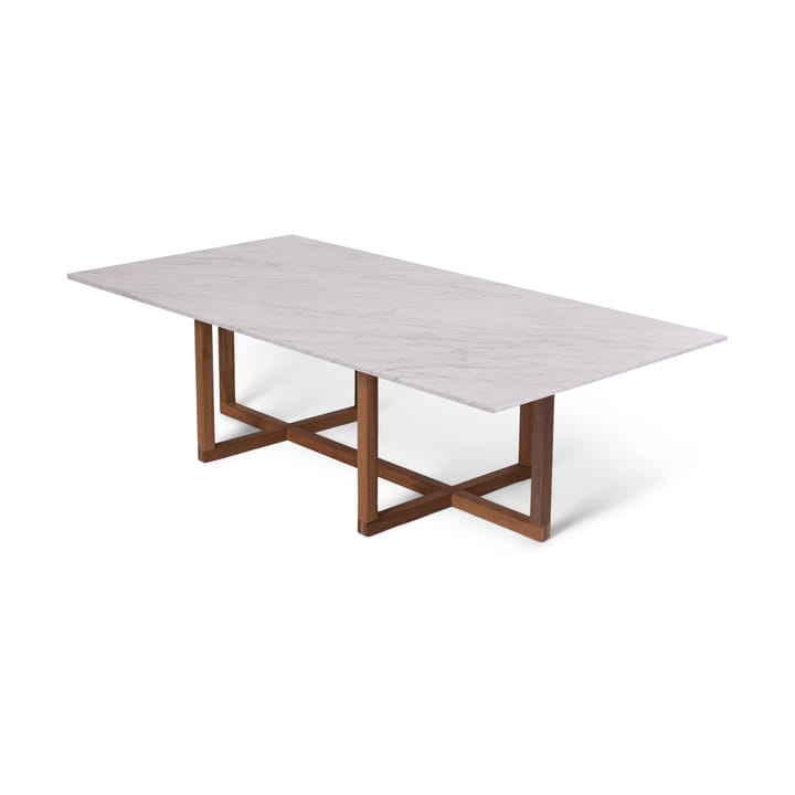 Ninety sofabord 60x120 cm, smoked oak understel - Hvid marmor - OX Denmarq