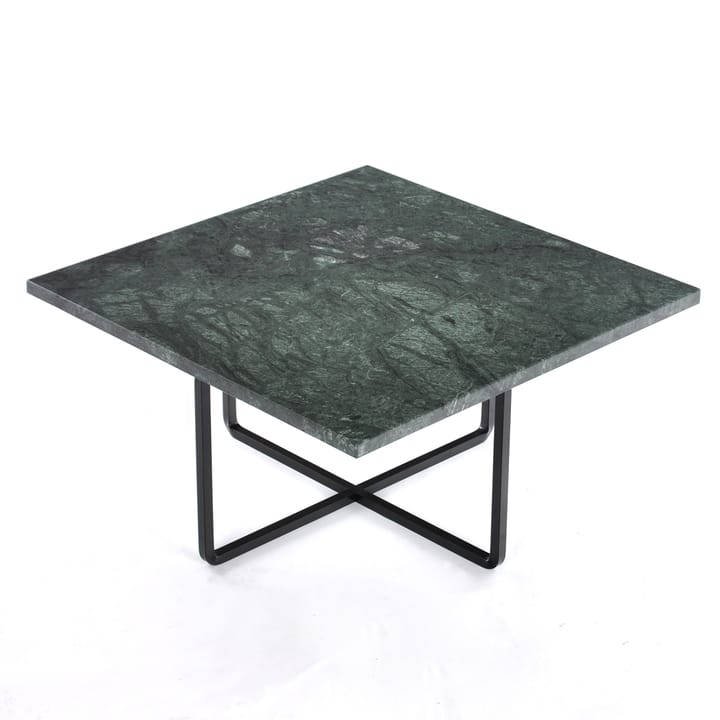 Ninety sofabord 60x60cm, sort understel - grøn marmor - OX Denmarq