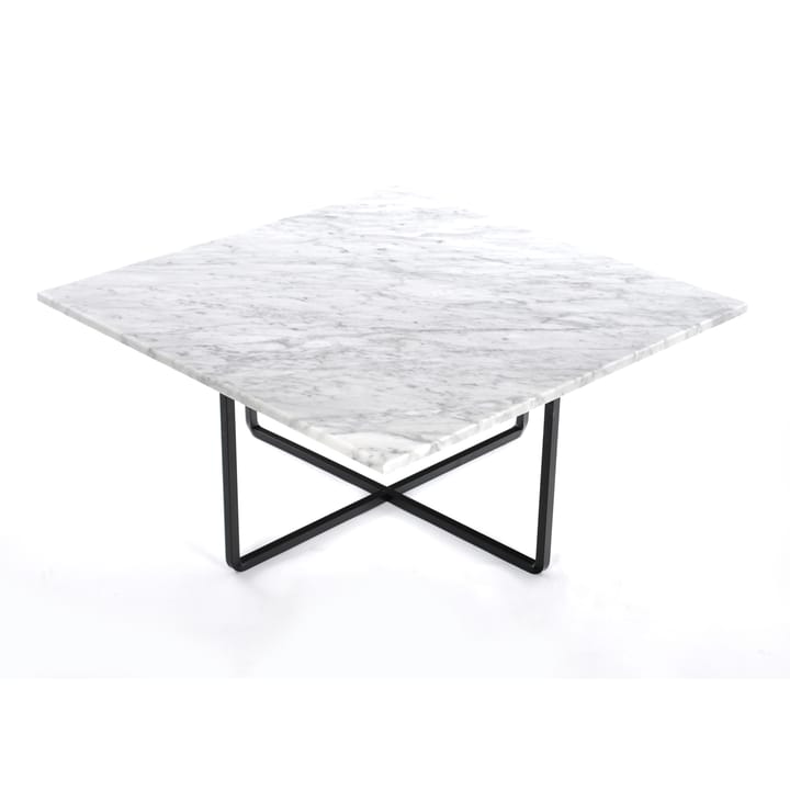 Ninety sofabord 80x80cm, sort understel - hvid marmor - OX Denmarq