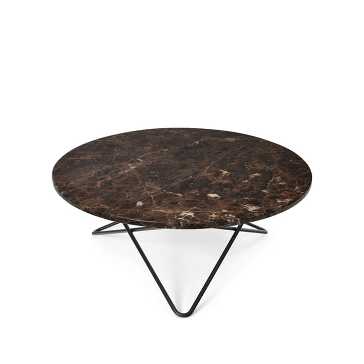 O Table sofabord - marmor brun, sortlakeret understel - OX Denmarq