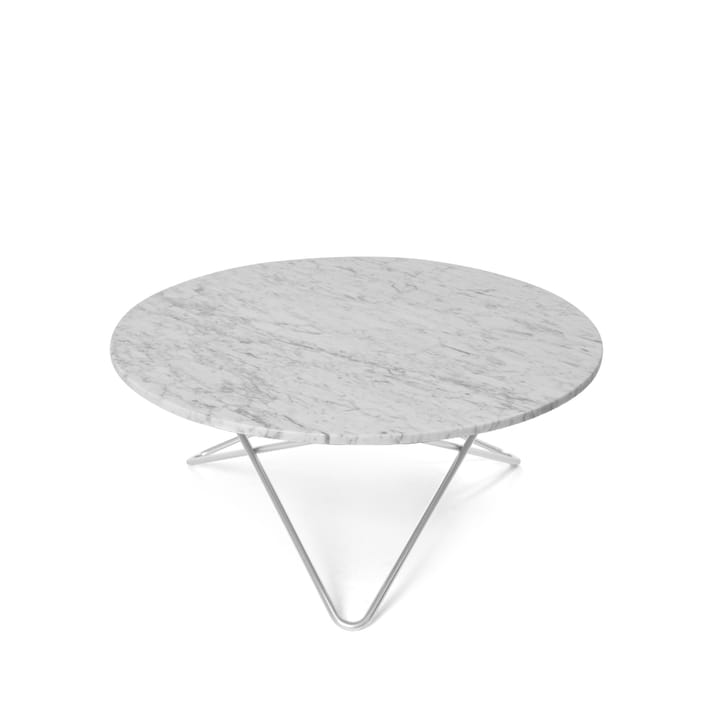 O Table sofabord - Marmor hvid, rustfrit understel - OX Denmarq