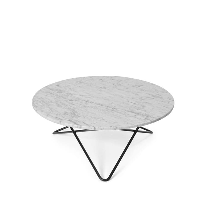 O Table sofabord - Marmor hvid, sortlakeret understel - OX Denmarq