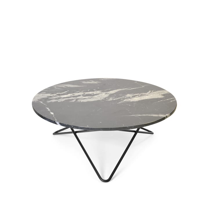 O Table sofabord - Marmor sort, sortlakeret understel - OX Denmarq