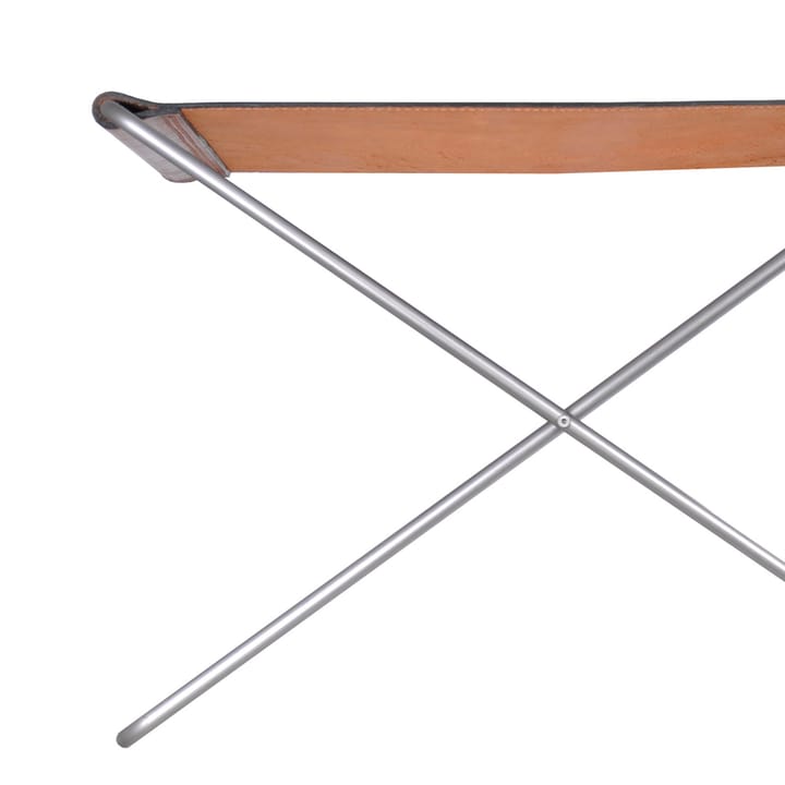OX Stool skammel, Læder sort, rustfrit stål OX Denmarq
