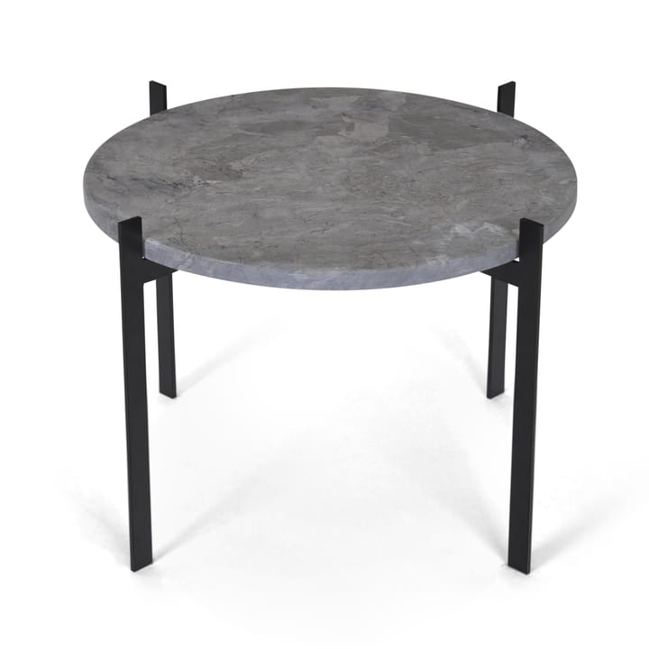 Single deck bord Ø57 H38, sort understel - grå marmor - OX Denmarq