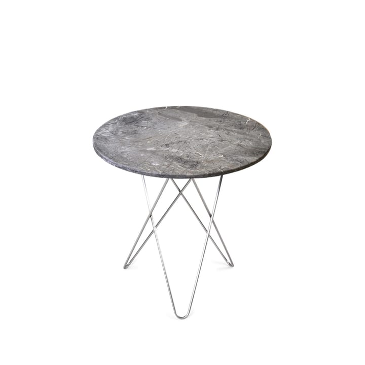 Tall Mini O Table sofabord - Marmor grå, rustfrit understel - OX Denmarq