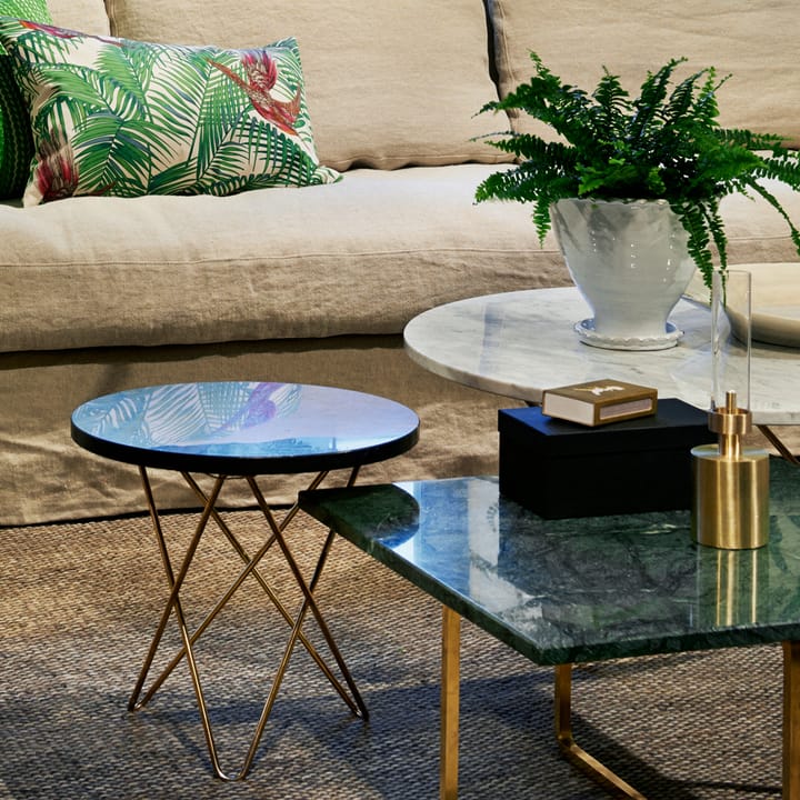 Tall Mini O Table sofabord, Marmor grøn, rustfrit stål OX Denmarq