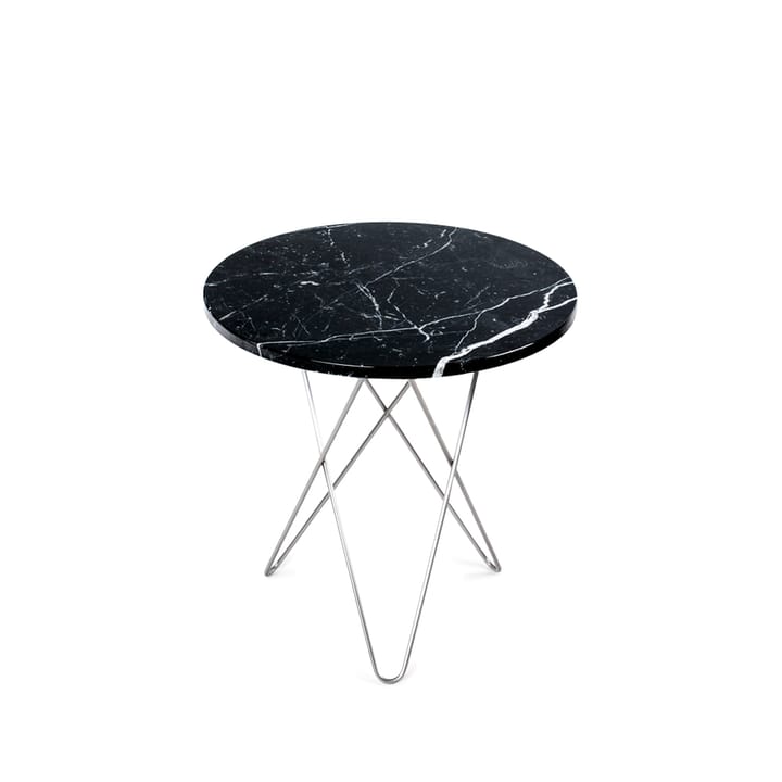 Tall Mini O Table sofabord - Marmor sort, rustfrit understel - OX Denmarq