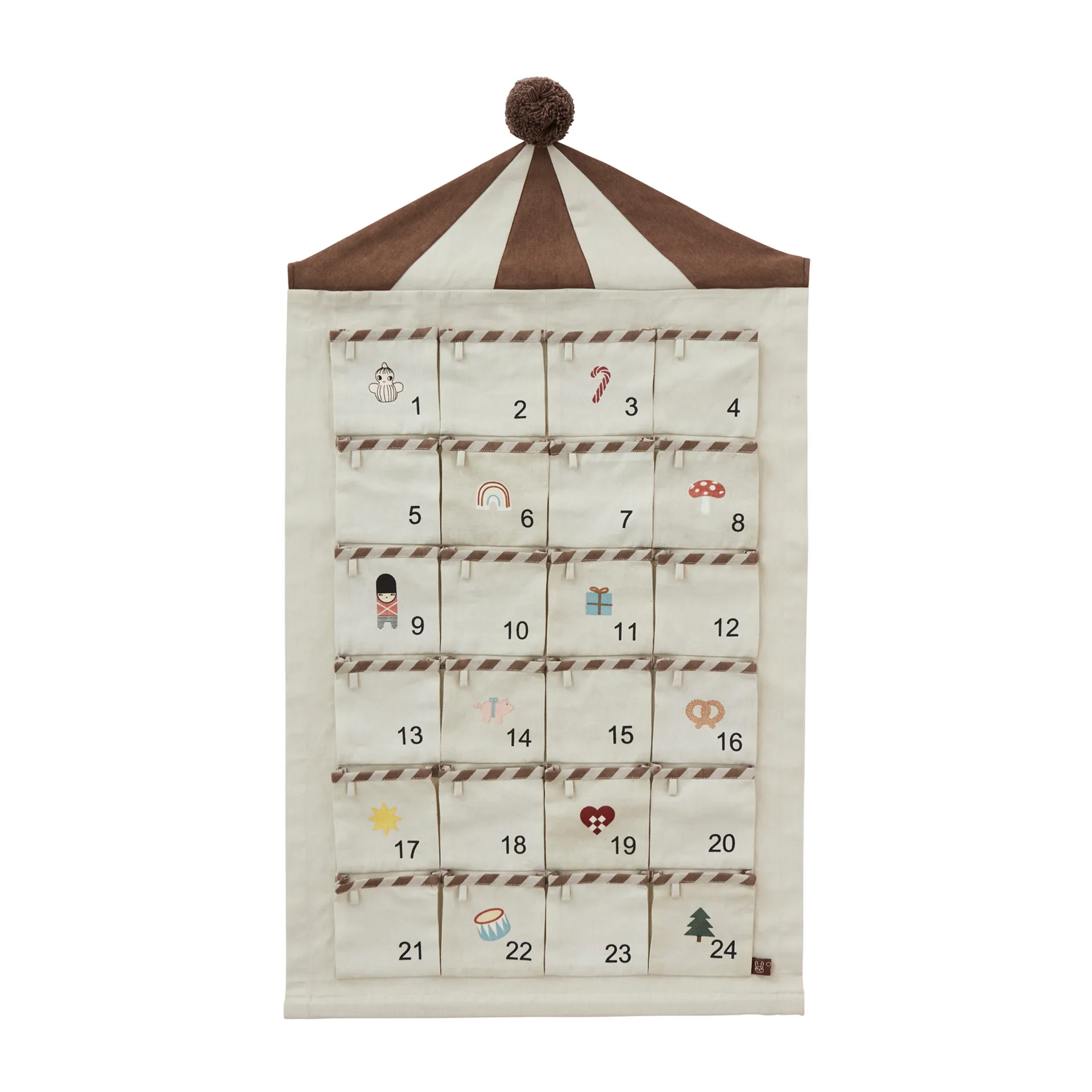 Circus Christmas julekalender 50x85 cm, Beige/Brown OYOY