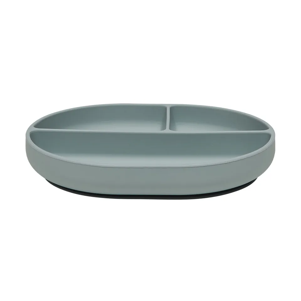 Enkei suction børnetallerken, Dusty Blue OYOY