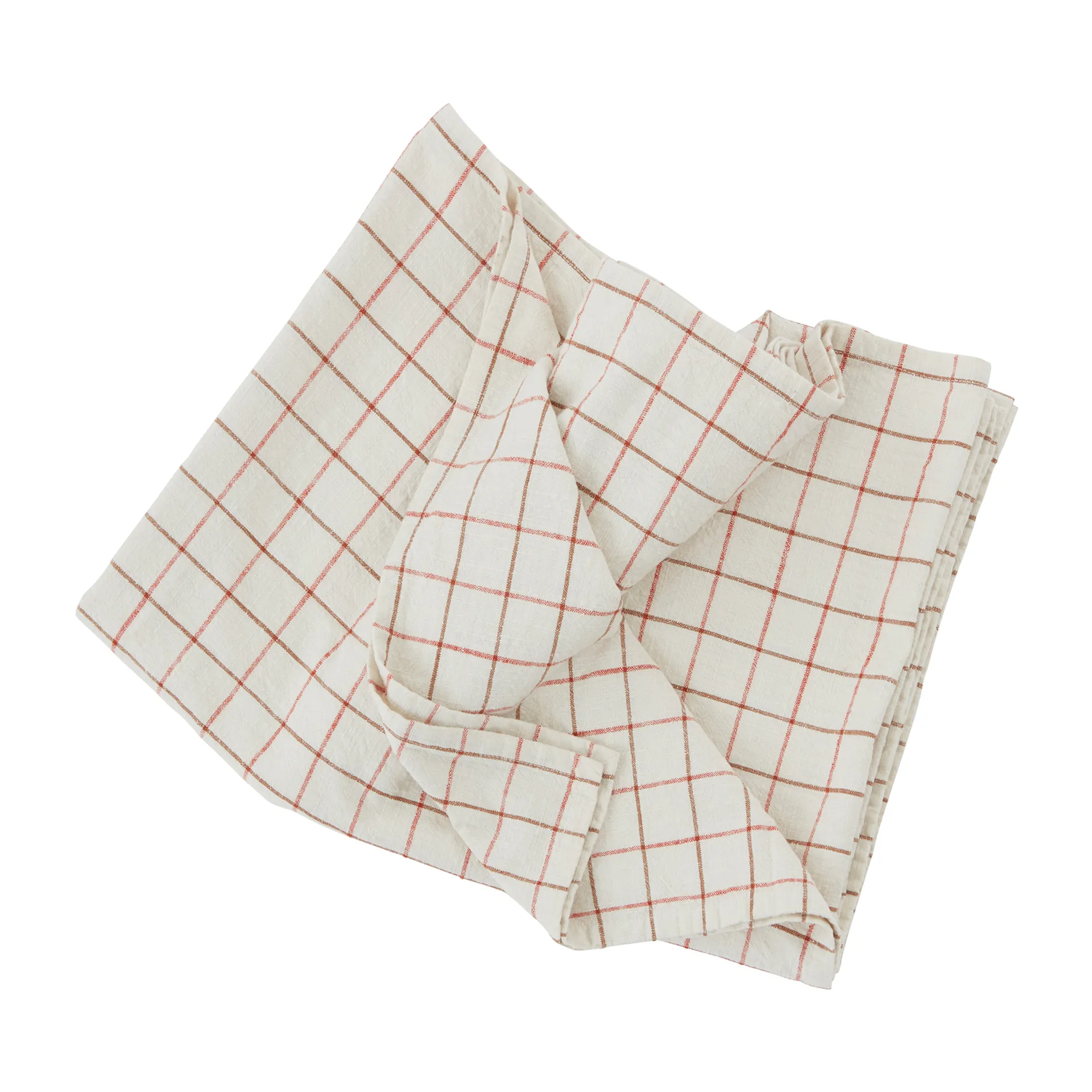 Grid dug 140x260 cm, Offwhite/Red OYOY