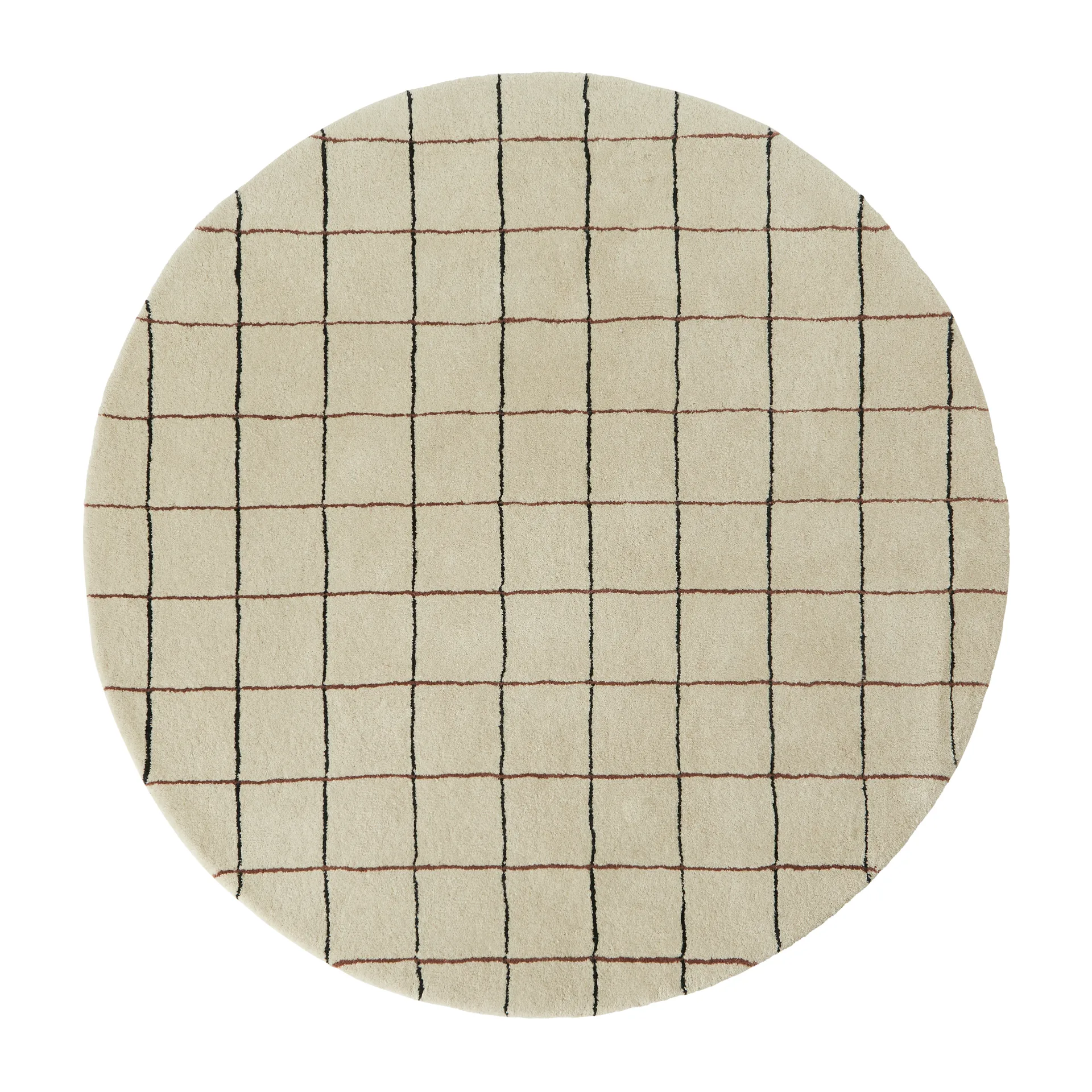 Grid rund tæppe Ø140 cm
, Offwhite OYOY