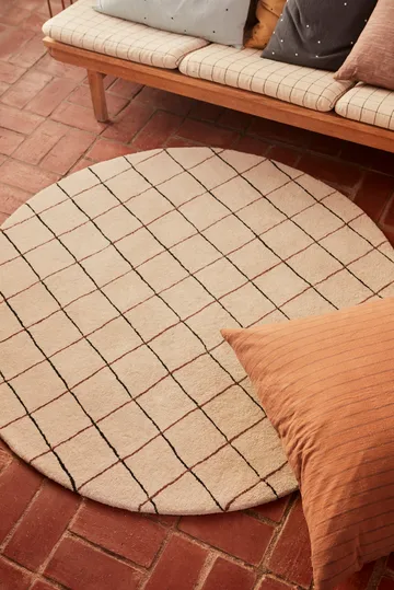 Grid rund tæppe Ø140 cm
 - Offwhite - OYOY