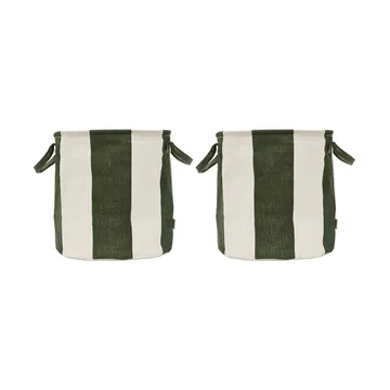 Kara opbevaringskurv medium Ø32x32 cm 2-pak - Dark Green - OYOY