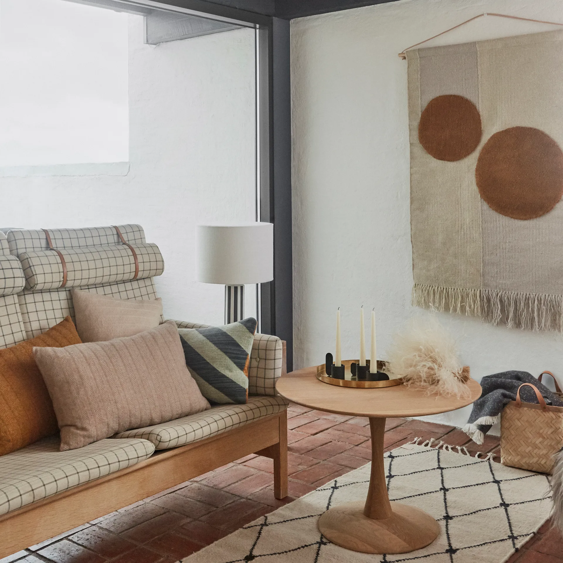 Kika vægdekoration 80x120 cm, Beige/Brun OYOY