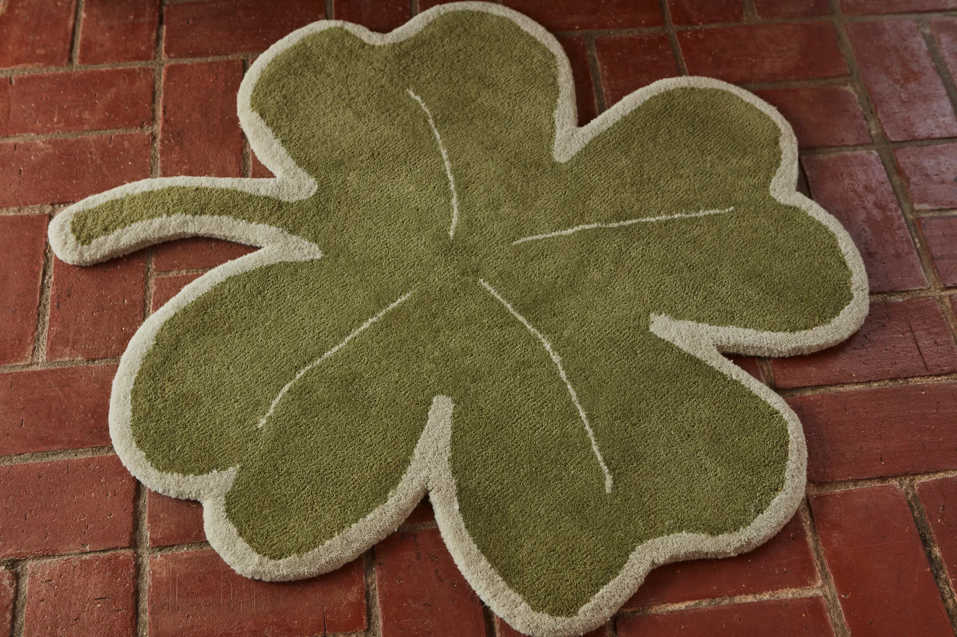 Lucky Clover tæppe 95x95 cm, Green OYOY