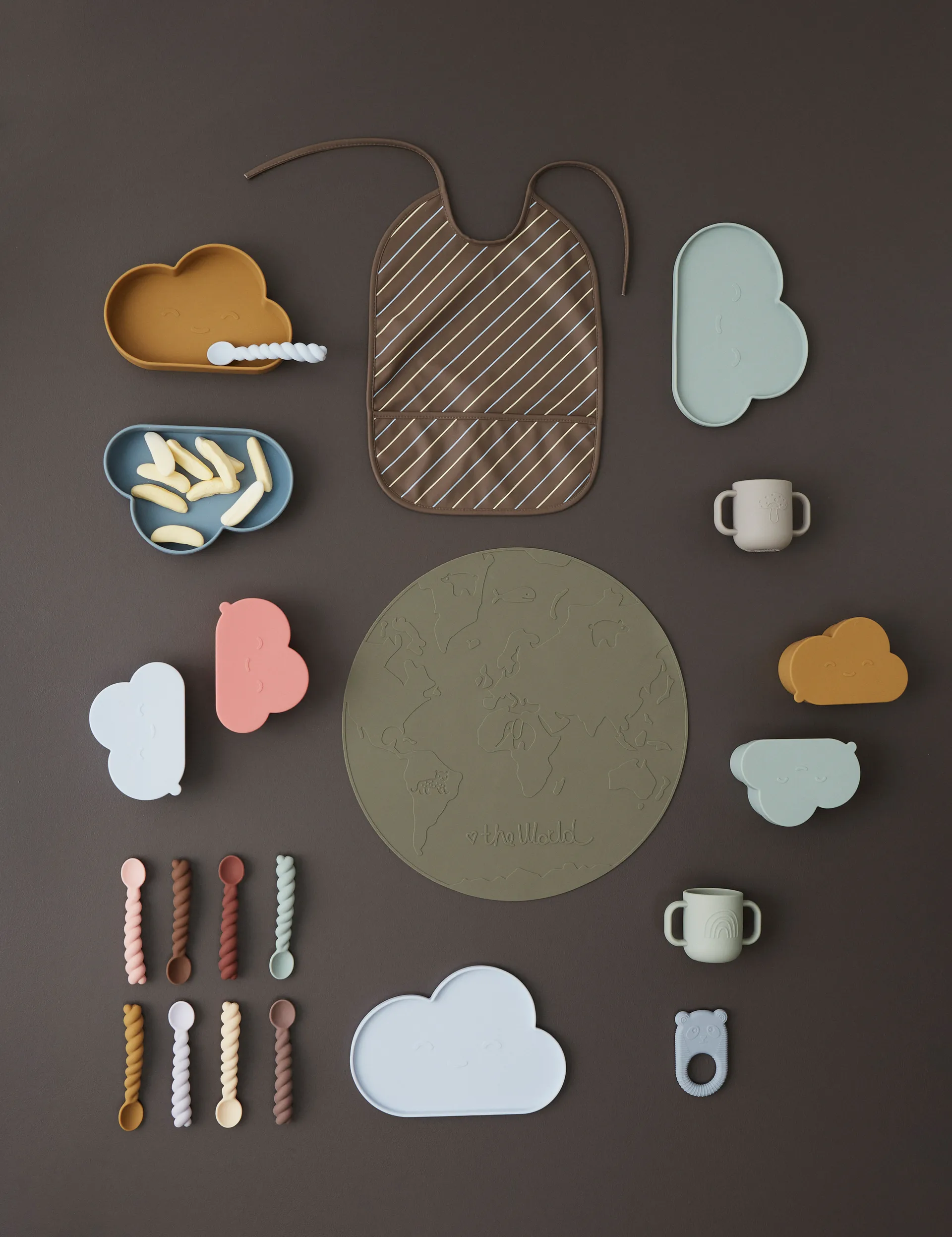 Mellow ske 3-pak, Dusty Blue/Taupe/Pale mint OYOY