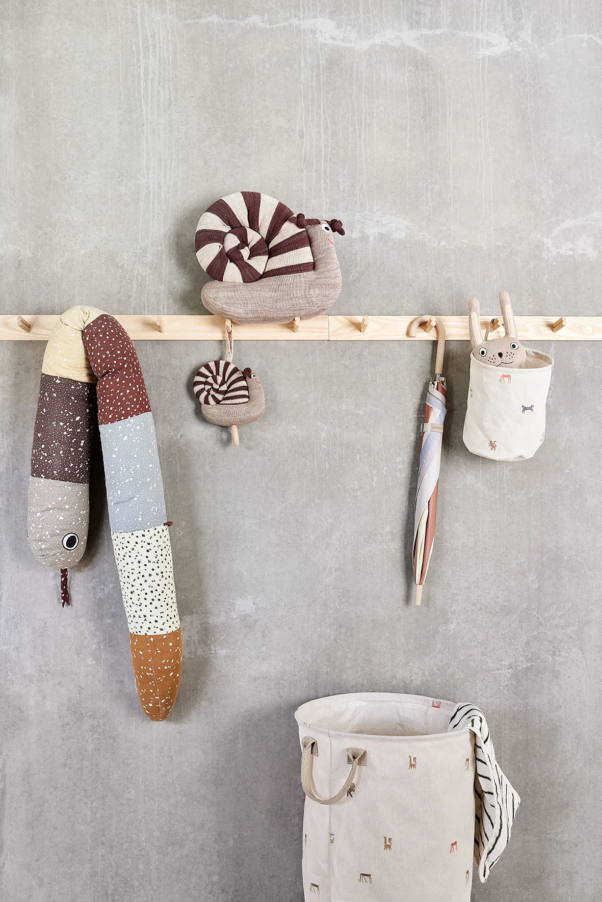 Moira opbevaringskurv small Ø18x22 cm 2 dele, Flerfarvet OYOY