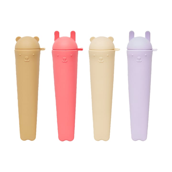 Ninka & Teddy ice pops 4-pak - Lavender-vanilla-cherry red-rubber - OYOY