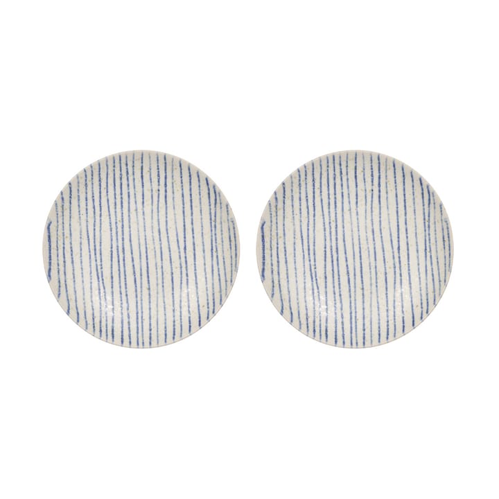 Nori striped skål small Ø12,9 cm 2-pak - Clay-Optic blue - OYOY